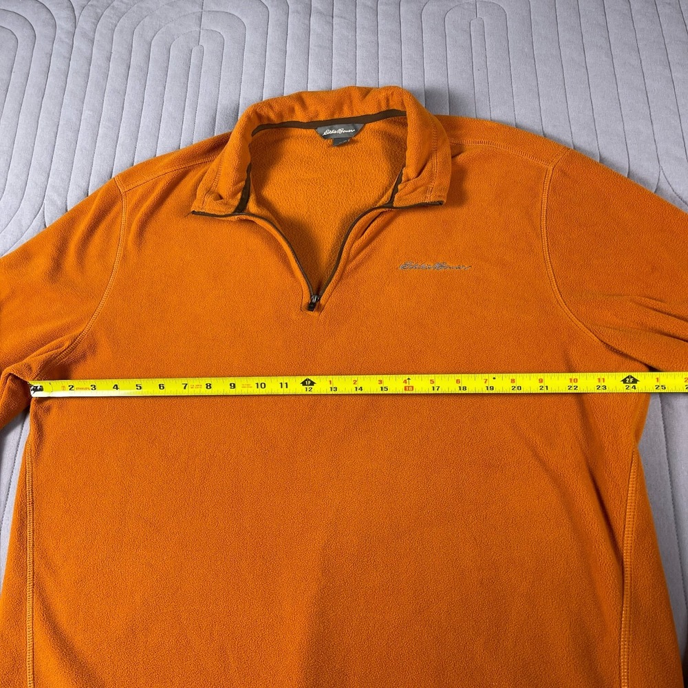 Eddie Bauer Fleece Pullover Mens XL Orange 1/4 Zip Lightweight Outdoor - Picture 8 of 12